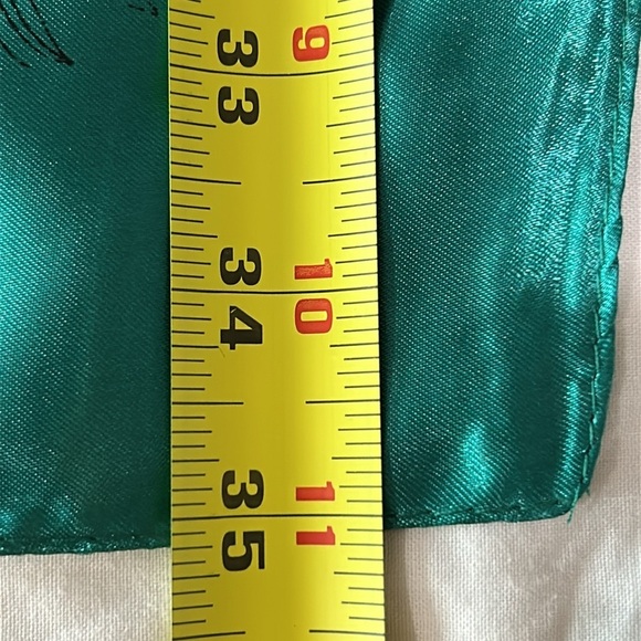 2245- Tree Print Silk-Feel Square Scarf Orange Green Teal 100% Polyester NWT - Picture 4 of 10